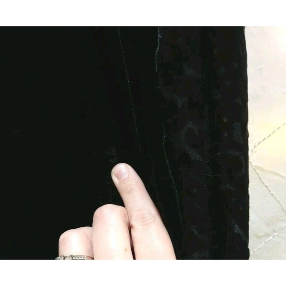 KATHIE LEE COLLECTION WOMANS L VINTAGE BLACK VELVET BURNOUT PAISLEY BLOUSE VEST - Picture 8 of 14